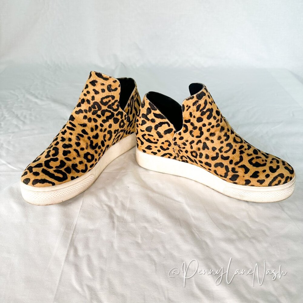 Steve Madden Leopard Print Cow Hair Wrangle Sneaker Size 7.5 - Picture 6 of 10
